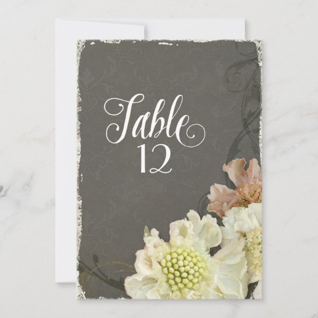 Carte Fleurs contemporaines modernes Scabiosa Mariage de (Devant)