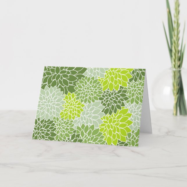 Carte Fleurs Dahlia, Motif De Fleurs, Dahlia Verte (Devant)