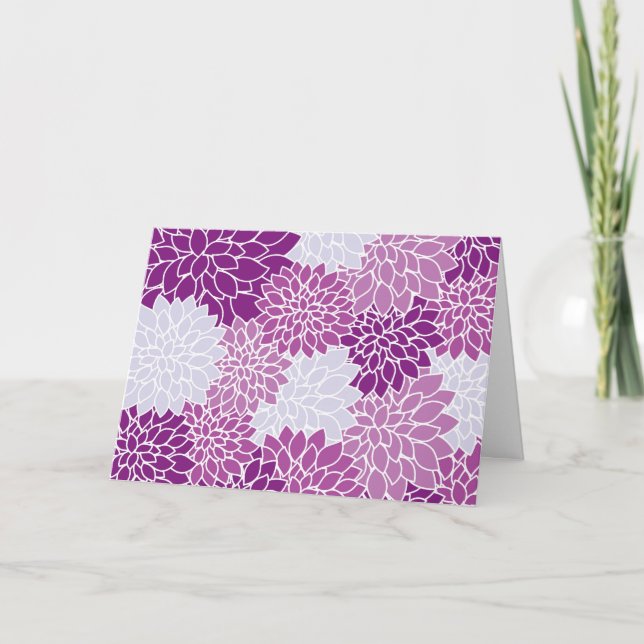 Carte Fleurs Dahlia, Motif De Fleurs, Dahlia Violet (Devant)