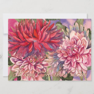 Carte fleurs dahlias