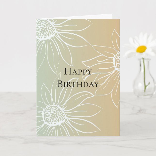 Carte Fleurs d'anniversaire Marguerites Blanches Pêche M (Petite plante)