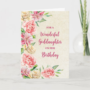 Carte Fleurs d'aquarelle printanière Godgirl Anniversair