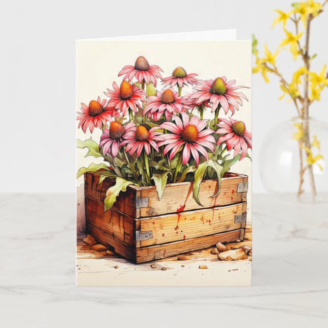 Carte Fleurs d'aster colorées en floraison (Fleur jaune)