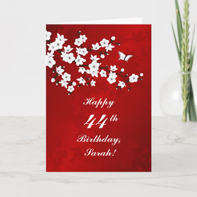 Carte Fleurs de cerises florales Joyeux anniversaire (Devant)