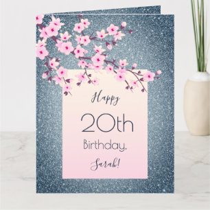 Carte Fleurs de cerisier Joyeux anniversaire Parties sci