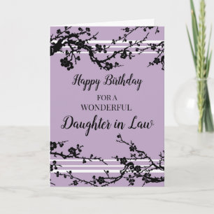 Carte Fleurs de cerisier pourpre Fille en droit Annivers