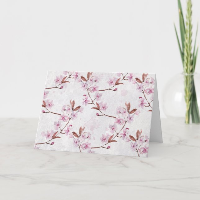 Carte Fleurs de cerisiers d'anniversaire (Devant)