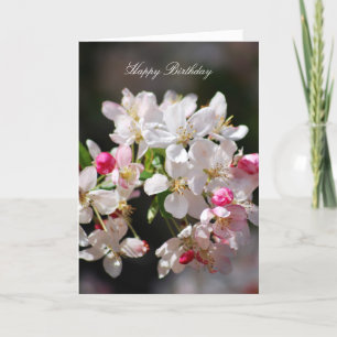 Carte Fleurs de cerisiers heureux anniversaire