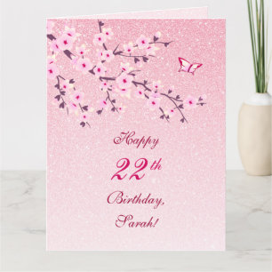 Carte Fleurs de cerisiers Joyeux Anniversaire Parties sc