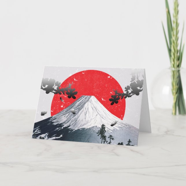 Carte Fleurs de cerisiers Mont Fuji Japon (Devant)