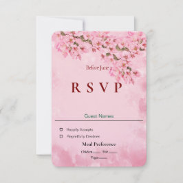 Carte Fleurs de cerisiers roses RSVP