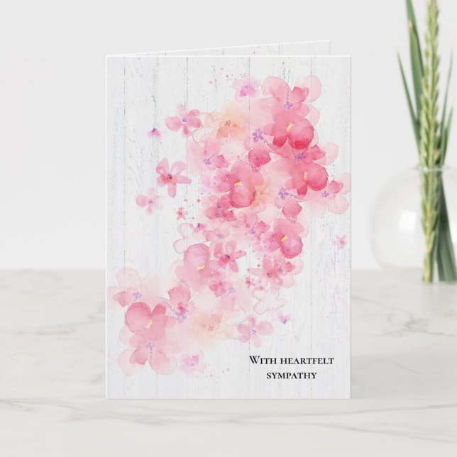 Carte fleurs de cerisiers roses sympathie (Devant)