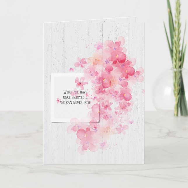 Carte fleurs de cerisiers roses sympathie (Devant)
