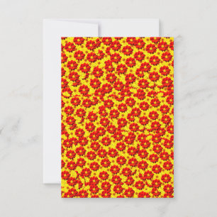 Carte Fleurs de dahlia rouges et jaunes
