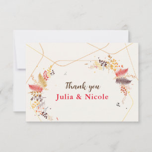 Carte Fleurs de forêt sauvage Mariage de feuillage de ch