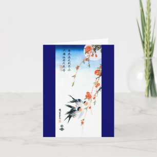Carte Fleurs de hirondelles et de pêches Hiroshige Art