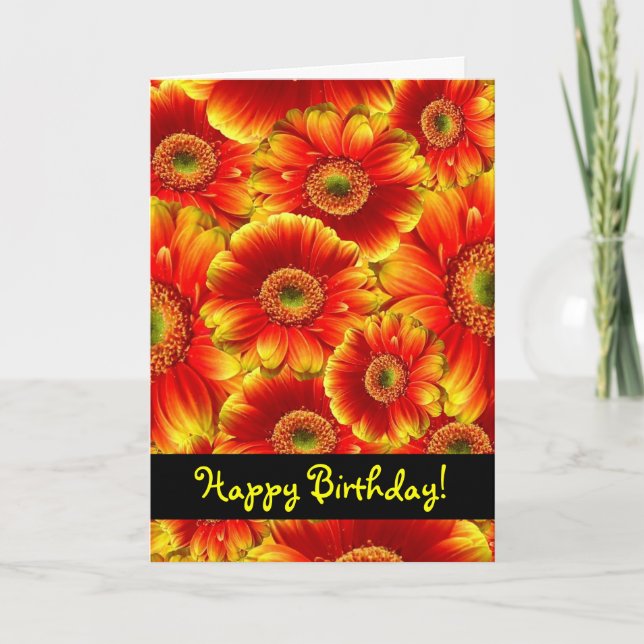 Carte Fleurs de joyeux anniversaire (Devant)