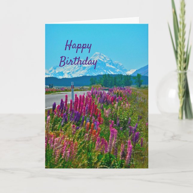 Carte Fleurs de la route Anniversaire (Devant)