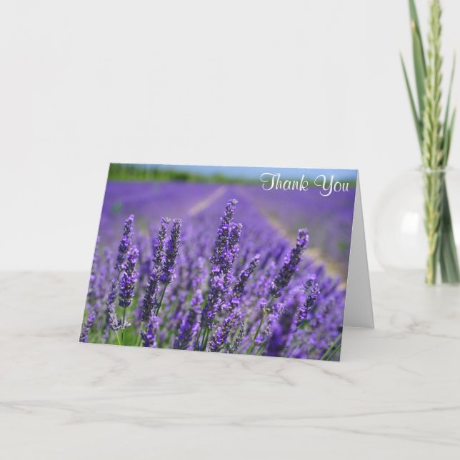 Carte Fleurs de lavande Plutôt Violet Merci Floral (Devant)