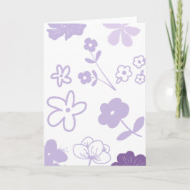 Carte Fleurs de lavande sur fond blanc