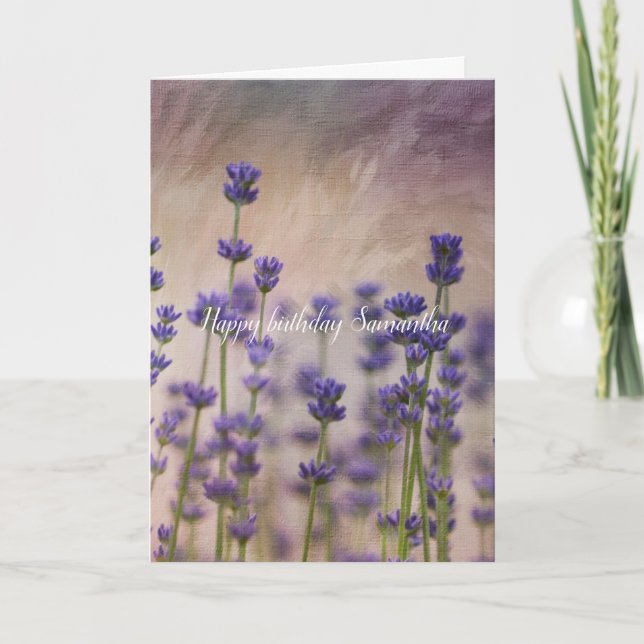 Carte Fleurs de lavande violette (Devant)