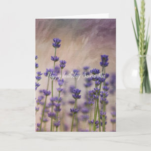 Carte Fleurs de lavande violette