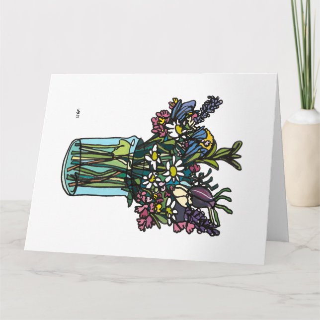 Carte Fleurs de ligne continue florissante dans le vase (Devant)