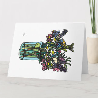 Carte Fleurs de ligne continue florissante dans le vase