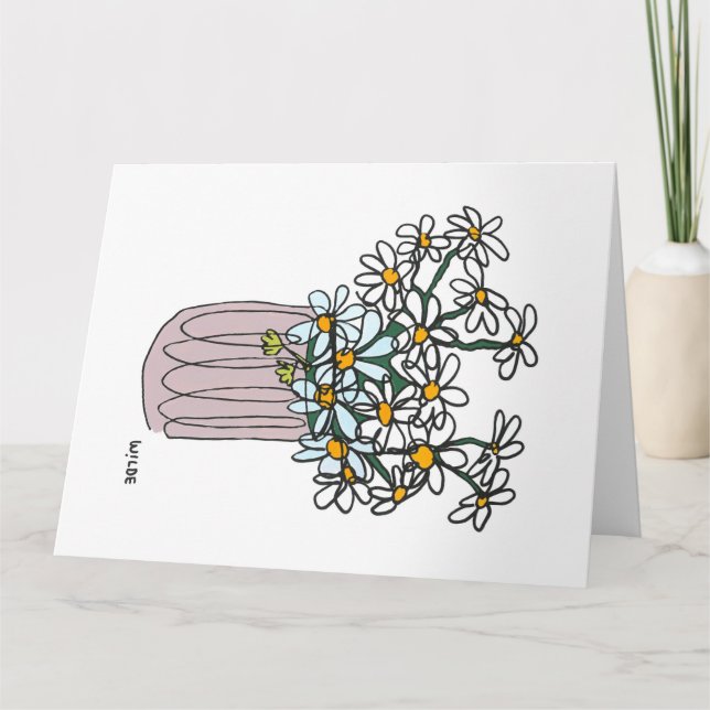 Carte Fleurs de ligne continue florissante dans le vase (Devant)