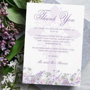 Carte Fleurs de lilas Mariage religieux Merci