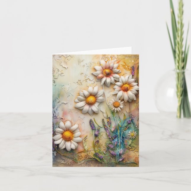 Carte Fleurs de marguerite Joli Fleur sauvage Floral Nat (Devant)