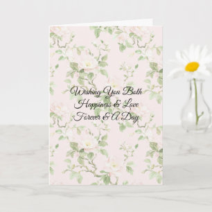 Carte Fleurs de mariage romantiques blush