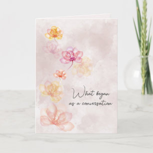Carte Fleurs de mariage sur rose Abstrait