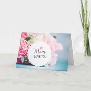 Carte Fleurs de maternité roses Joyeuse fête des mères F