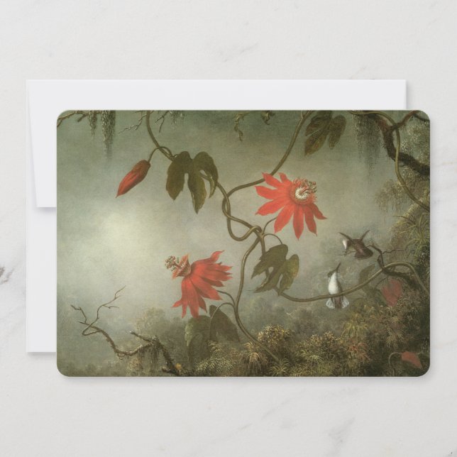 Carte Fleurs de passion et colibris par Martin J Heade (Devant)