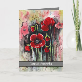 Carte Fleurs De Pavot En Aquarelle