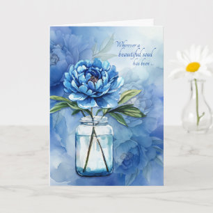 Carte Fleurs de pivoine bleues de sympathie Sentiment si