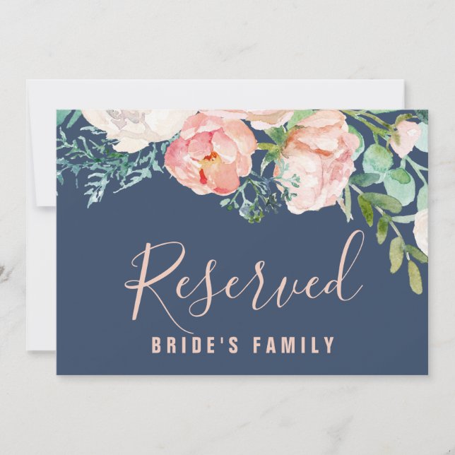 Carte Fleurs de pivoines romantiques | Symbole bleu rése (Devant)