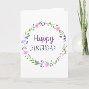 Carte Fleurs de prairie chic Anniversaire