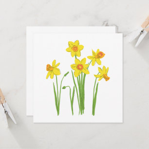 Carte Fleurs de printemps, narcisse.