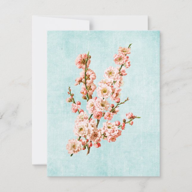 Carte Fleurs de prune sur Denim vieilli (Devant)