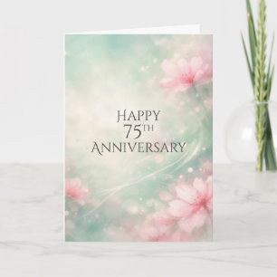 Carte Fleurs de rêve pour le 75e anniversaire sur fond v