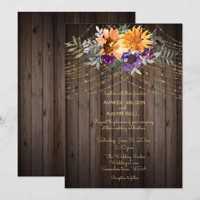 Carte Fleurs de soleil Brown foncées (Devant / Derrière)