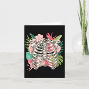 Carte Fleurs de squelette Radiographie de la cage thorac