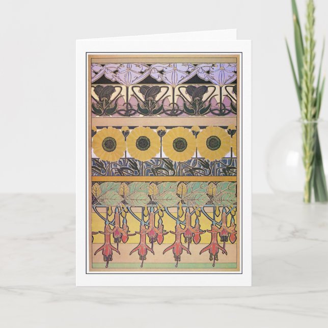Carte Fleurs de style Art Nouveau, Mucha (Devant)