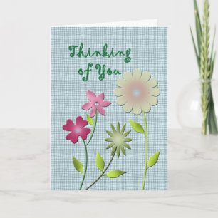 Carte Fleurs de style artisanal qui pensent à vous