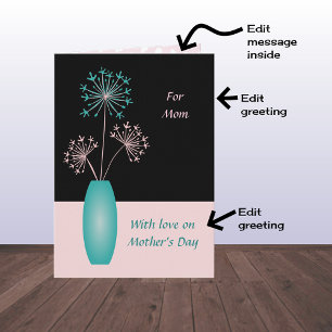 Carte Fleurs de texte personnalisées de la Fête des mère