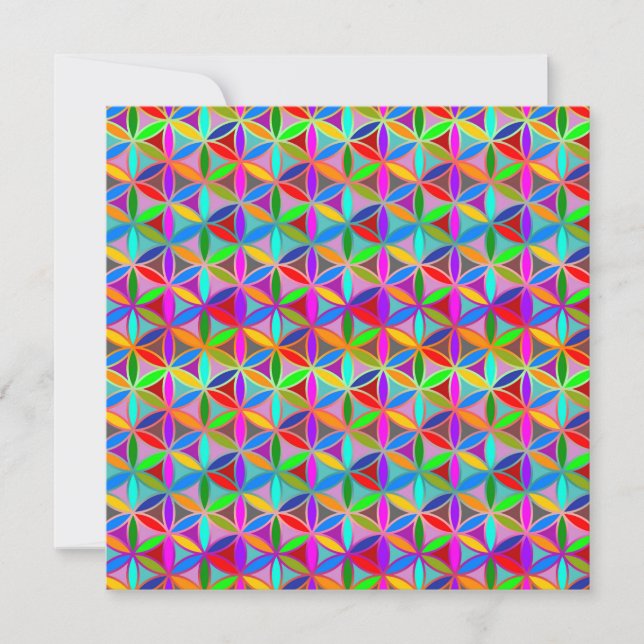 Carte FLEURS DE VIE - gradients multicolores motif (Devant)