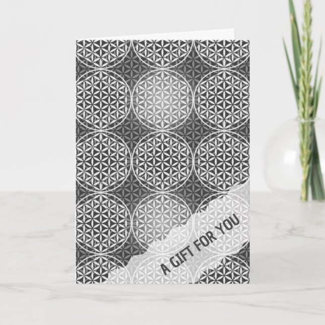 Carte FLEURS DE VIE - mélange gris motif (Devant)