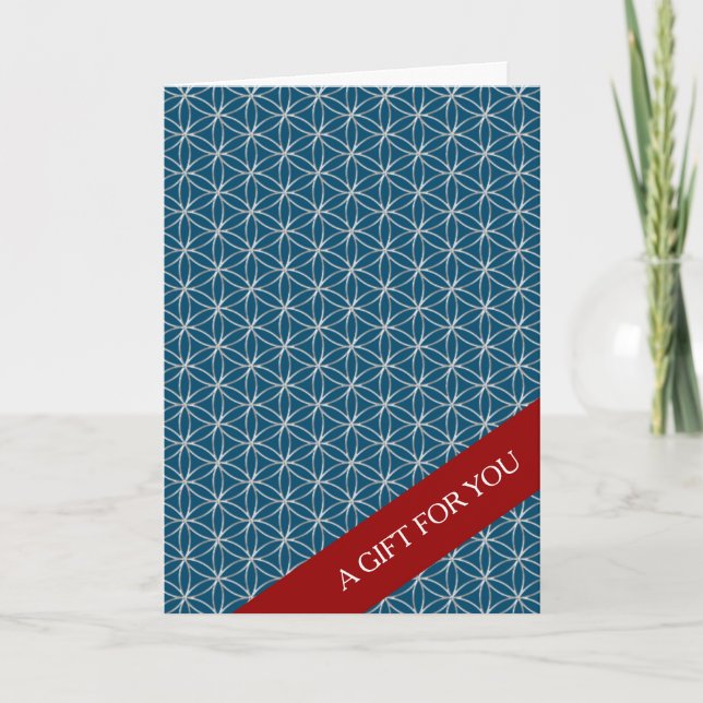 Carte FLEURS DE VIE - motif de style argent (Devant)